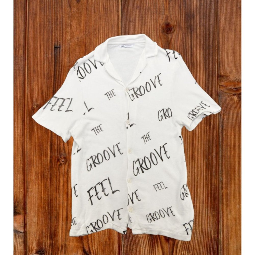 Women's Zara Shirt Size M White Viscose made in Morocco